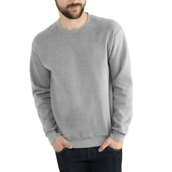 💥3/$15💥NEW Fruit of the Loom Men's EverSoft Fleece Crew Sweatshirt, Gray - L - Picture 1 of 12